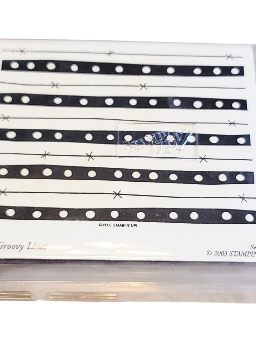 Stampin' Up! Groovy Lines Rubber Stamp - Black & White Stripe Design